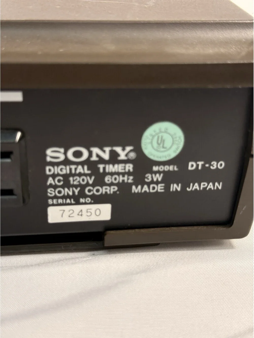 Vtg  Sony DT-30 Digital Timer Flip  Clock/ Japan Tested stereo timer Lit Display